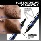 Noerrors Beard Filler Pencil Kit Dual End 4 Tips Beard Pen and Brush Set Hairline Moustache Eyebrows Filling Shaping Styling Makeup Tools Waterproof Longlasting For Men #Brown