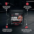 Gains in Bulk Lean Protein Powder With Collagen Peptides, Gluten Free Grass Fed Whey, 20 G Protein & 5 G Collagen, Plant Enzymes to Support Digestion, Natural Flavor, Strawberry Shortcake, 27 Servings