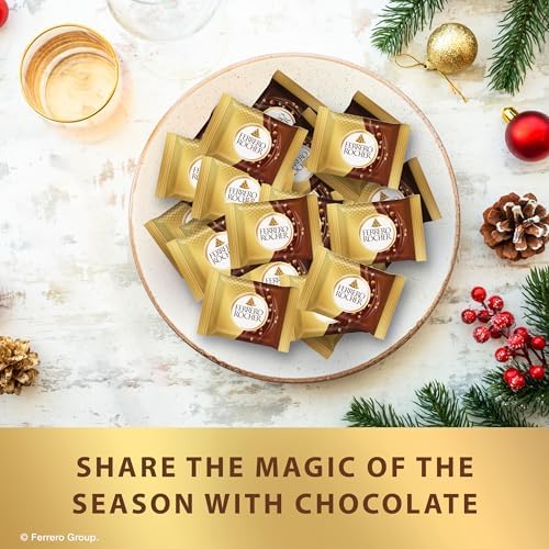 Ferrero Rocher Premium Assorted chocolate squares, Individually Wrapped Chocolates, Great for Sharing or Gifting, 3.7 oz (Pack of 2)