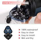 SH60 Replacement Blades Series 6000 Compatible with Philips Norelco 6000 Replacement Heads,for Series 6000 Electric Shaver Razors Blades S6850/85,S6880/81,S6810/82 etc Model,With Cleaning Brush