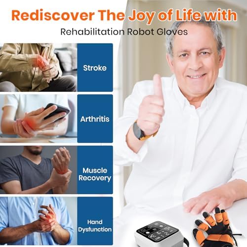 Rehabilitation Robot Glove for Stroke Recovery - Robotic Hand Therapy Glove for Left or Right Hand Fingers Strength Training Device for Hemiplegia for Hand Mobility & Rehab Training (Left Hand - M)