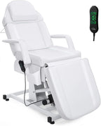 OmySalon Fully Electric Salon Facial Bed Chair, Multi-Purpose Massage Tattoo Lash Waxing Table, Height Backrest Footrest Adjustable, for Beauty Barber Spa (White)