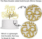 Sleyberoy Acrylic Happy 65th Birthday Cake Topper- Hello 65,Cheers to 65 Years,65th Anniversary/Birthday Party、 men and women Happy Sixty-five Birthday Selected cake decoration(65th)