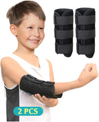 Mybow Pediatric Elbow Brace Splint Child Kids Arm Immobilizer Cubital Tunnel Syndrome Ulnar Nerve Entrapment Toddler Anti Thumb Stop Finger Sucking Arm Restraint Brace (2 PCS)
