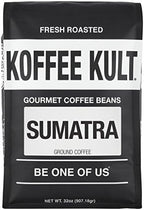 Koffee Kult Sumatra Coffee Ground Dark Roast - Indonesian Fresh Roasted Single Origin (Ground, 32oz)
