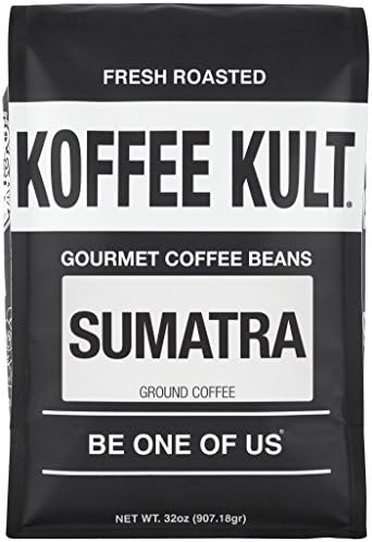 Koffee Kult Sumatra Coffee Ground Dark Roast - Indonesian Fresh Roasted Single Origin (Ground, 32oz)