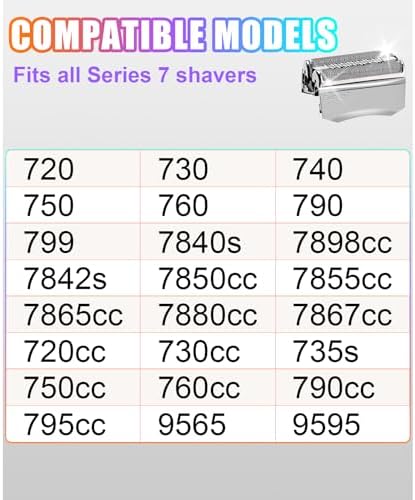 2 Pack 70S Replacement head Replacement Head Compatible with Braun Series 7 Foil Shaver Replacement Heads 70s 790CC, 720, 750CC, 760CC,9565 Foil Shaver