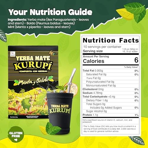Kurupi Mint Boldo Yerba Mate 500 g (1.1 lbs) 4 Pack