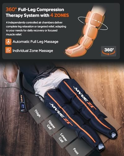 Sequential Air Compression Recovery System : Professional Full Leg Compression Boots for Circulation and Pain Relief - Sequential Device for Muscle Relaxation, Gifts for Athletes, Women, Men