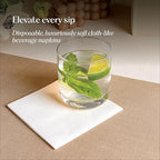 200 Linen-Feel Beverage Napkins - Disposable Cocktail Napkins, Made In USA - Soft & Absorbant Elelgant Paper Napkins For Bar, Café, Restaurant Or Event