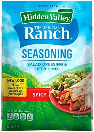 Hidden Valley Spicy Ranch Salad Dressing & Seasoning Mix (Pack of 4) 1 oz Packets