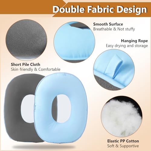 Donut Pillow for Bed Sores Pressure Ulcer Relief Seat Cushion Butt Pillows for Sitting After BBL Hip Surgery Postpartum Medical Ring Cushion for Tailbone Pain Hemorrhoid Pillow Doughnut Pad (Grey)