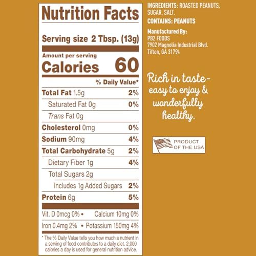 PB2 Powdered Peanut Butter, 1lb Jar (2-pack)