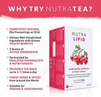 NUTRALIPID - Lipid Management Tea | Cholesterol Tea – Supports Cholesterol Levels and Heart Health – Includes Red Yeast Rice & Fenugreek - 40 Enveloped Tea Bags - by Nutra Tea - Herbal Tea - (2 Pack)