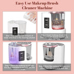 Electric Makeup Brush Cleaner Machine With Makeup Brush Dryer-Holder-Portable Automatic USB Cosmetic Brushes Cleaner Tool for All Size Beauty Makeup Brush Set,Eyeshadow, Blush Brush (white)