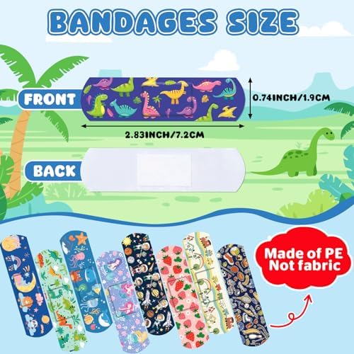 320 Pack Kids Cartoon Bandages, 32 Styles Adhesive Bandages Kid, Flexible Adhesive Colorful Cute Cartoon Bandages for Boys Girls, Waterproof Bandage for Kids Protect Scrapes