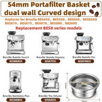 BES860XL Double Cup Dual Wall coffee Filter Basket compatible with Breville BES870/875/880/878/890/500/BES860XL Coffee Machine Pressurized Filter Basket basket Fits various Breville models