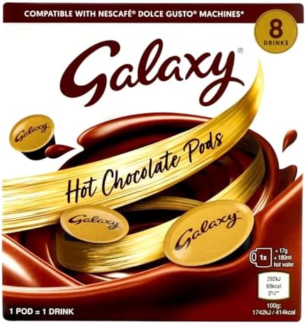 Galaxy Hot Chocolate Dolce Gusto Compatible Pods (Pack of 5, Total 40 Pods, 40 Servings)
