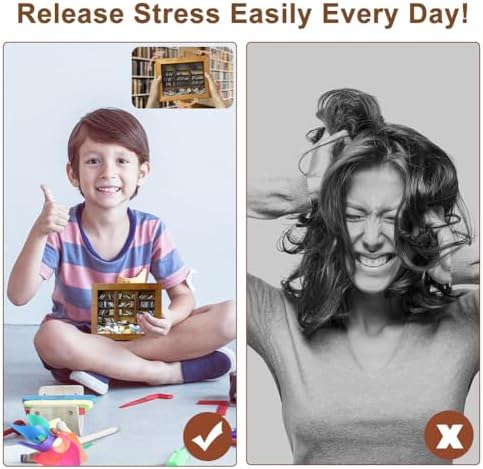 Abnaok Anxiety Bookshelf Get Rid of Your Anxiety, Stress-Relief Booksshelf Organizer Miniature Book Matchbox Display Cabinet, Creative Ornaments, Decorative Shelf for Home/Office Desk