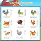 Chicken Birthday Party Decorations - 36PCS Chicken Cupcake Toppers Decoration Chick Cupcake Picks Decor Farm Themed Baby Shower Supplies