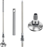 Spin Mop Replacement Handle 360° Rotation Adjustment 53.5-inch Telescopic Mop Replacement Pole Durable Stainless Steel Pad for Cleaning Various Household Surfaces