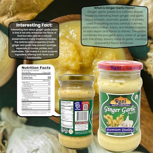 Rani Ginger Garlic Cooking Paste 10.5oz (300g) Glass Jar ~ Vegan | Gluten Free | NON-GMO | No Colors | Indian Origin