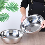 4 Pcs Stainless Steel Mixing Bowl Nesting Metal Prep Salad Bowl Extra Large Basin Salad Basin with Deeper Edge, Mirror Finish for Home Cooking or Commercial, Dishwasher Safe, Silver (13 Inch 8 Qt)