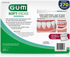 GUM Soft-Picks Original, Easy to Use Dental Picks for Teeth Cleaning and Gum Health, Disposable Interdental Brushes with Convenient Carry Case, Dentist Recommended Dental Picks, 270 Count