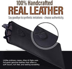ALLEN & MATE 100% Leather Slim Glasses Case for Reading and Computer Glasses for Men & Women