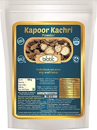 HDN Kapoor Kachri Powder (Hedychium Spicatum) Kapur Kachri/Ekangi/Spiked Ginger Lily -100g