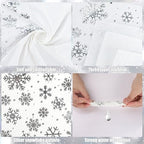 100 PCS Snowflake Paper Napkins Snowflake Cocktail Napkins Silver Foil Snow Disposable Napkins 3-Ply Dinner Party Napkins for Christmas Winter New Year Holiday Dining Party, 5 x 5 Inch