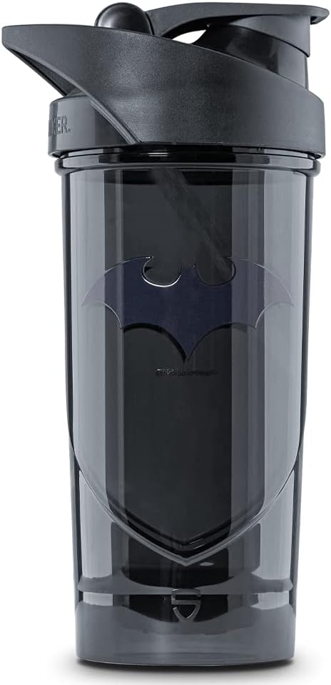 Hero Pro Classic Shaker Batman Dark - BPA-Free - Gym Accessories - Protein Shaker - Fitness Water Bottle - Black - 700 ml