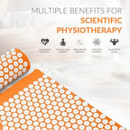 Fitvids Acupressure Mat and Pillow Set for Back/Neck Pain, Acupuncture Products to Relieve Muscle Fatigue, Improve Insomnia for Sedentary People, Acupuncture Eases Stress, Massage Mat, Orange