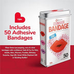 BioSwiss Bandages, Lips Shaped Self Adhesive Bandage Set, Latex Free, Sterile Wound Care, 50 Count