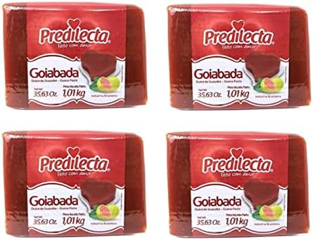 Predilecta - Guava Paste w/ Fruit Pieces - 35.27 Oz (PACK OF 04) | Goiabada Cascão - 1000g