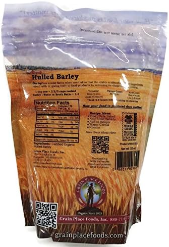 Grain Place Foods | Non-GMO Organic Hulled Barley | Made in the USA | 2 lb Bag
