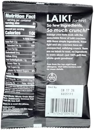 Gluten Free Rice Crackers - Black | Low Sodium Healthy Snack | Vegan SEED-OIL FREE Snack | NON-GMO | GF Snack for Adults | Diabetic Friendly | Gluten Free Variety Pack | Clean & Vegan | Party Snack | Pack of 30