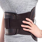 Leather Lumbar Brace Belt,Lower Back Support - for Man and Woman Herniated Disc Treatment & Pain Relief,Work/Gym (Size : S)