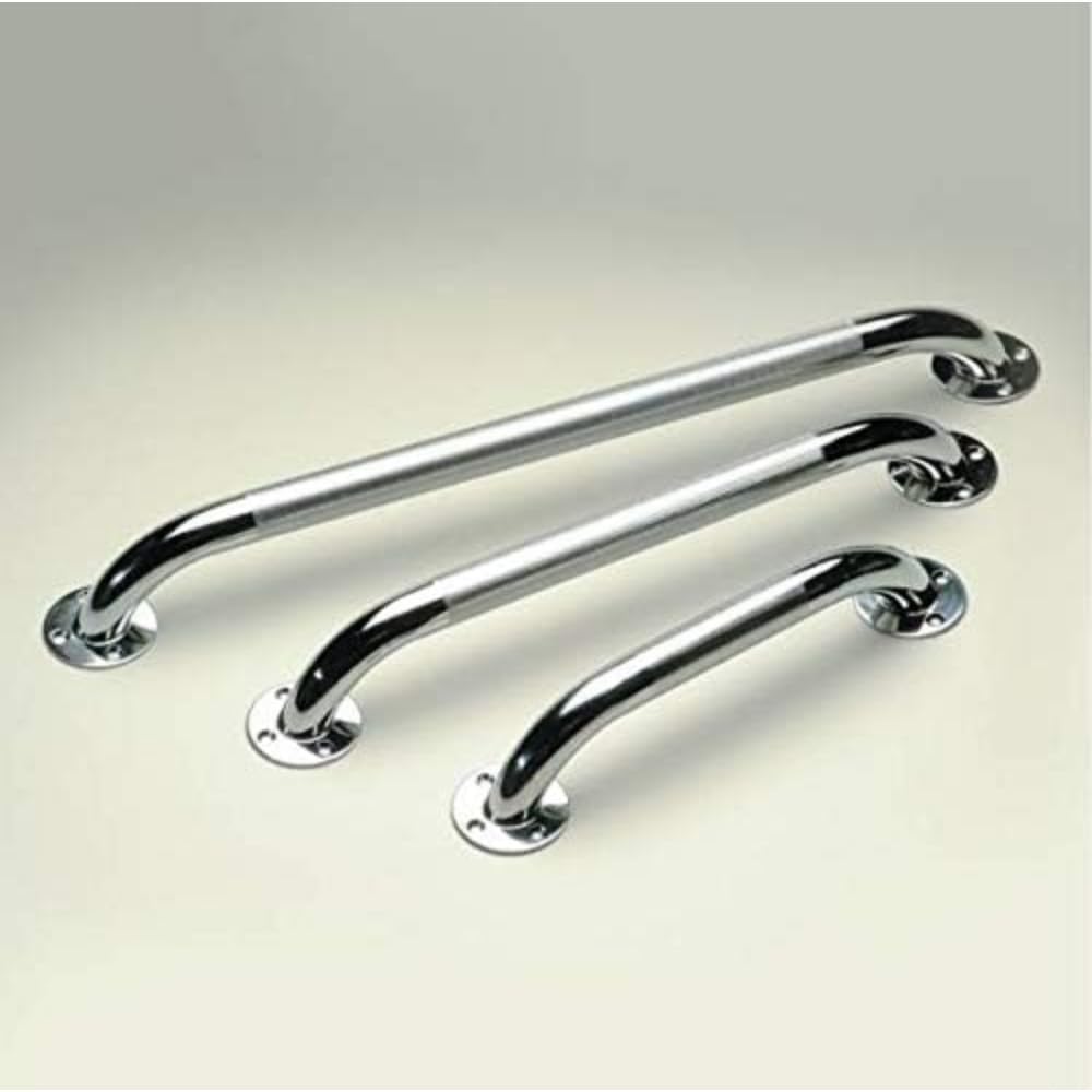 Homecraft Chrome-Plated Steel Grab Bar, Safety Rail and Mobility Aid for Bathroom for Elderly, Disabled and Handicapped Users, Indoor and Outdoor Attachment, 12 "