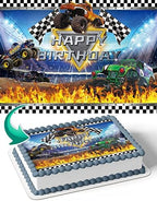 CAKECERY Monster Jam Grave Digger Toro Loco Edible Cake Image Topper Birthday Cake Banner 1/4 Sheet