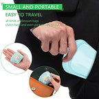 Nuenen 4 Pieces Small Portable Open Pill Pouch Silicone Medicine Pouch Bag Reusable Medicine Storage Pocket Clear Travel Pill Bag Resealable Organizer Pouches(Blue, Rose Gold)