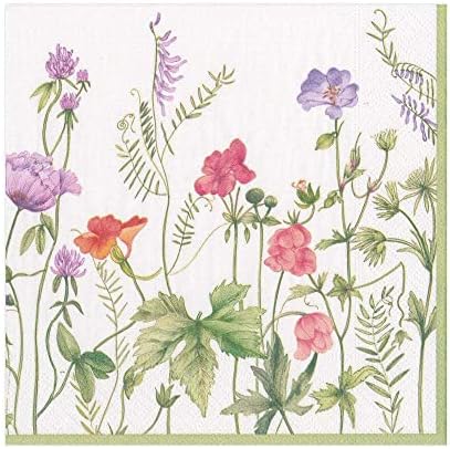 Caspari French Floral Paper Luncheon Napkins - 20 Per Package
