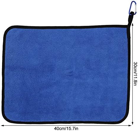 Pure Cotton Thickened Fishing Towel,Double Sided Water Absorption Towel with Metal Hook for Outdoor Fishing or Scrubbing Boats and Rods