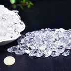 Natural Clear Quartz Tumbled Chips Crushed Crystal Stone, 7-9mm Polished Healing Crystal Chips Healing Reiki Crystal Jewelry Making Home Decoration