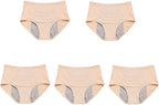 Leakproof Panties for Over 60#s with Incontinence-5 Pack Leakproof Ladies Underwear