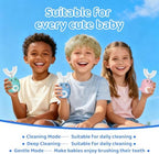 Kids U Shaped Electric Toothbrush, with 3 Cleaning Modes, with 4 Brush Heads, 360° Sonic Automatic Toothbrush, IPX7 Waterproof Cartoon Dinosaur Design (Ages 2-12)