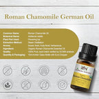 Roman Chamomile Essential Oil, USDA Certified Organic, 100% Pure Undiluted, Aromatherapy Oil for Diffuser, Hair & Skin Care