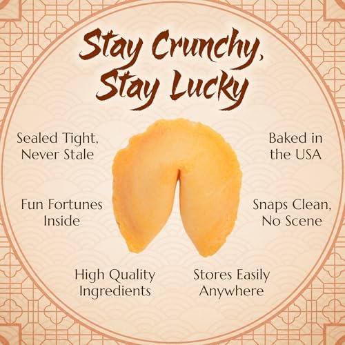 East and Else Fortune Cookies, Individually Wrapped, Vanilla Flavor, Premium Bulk Pack, Made in USA (25 Count)