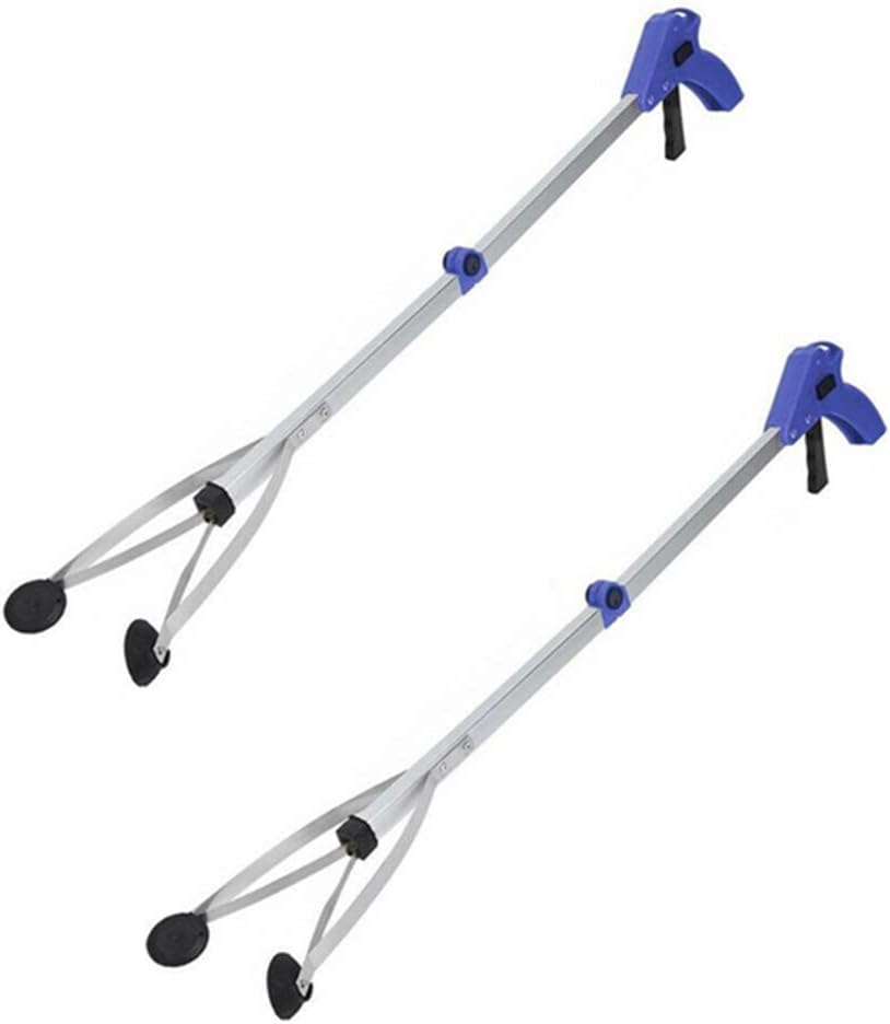 [New Version] 2 Pack Foldable Reacher Grabber Tool, Long 32" Foldable Extender Gripper Tool, Suction Cups for Precise Work, Claw Trash Garbage Picker, Garden Nabber, Mobility Aid Pick Up Tool