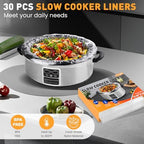 30 Pack Slow Cooker Liners, Large Size 13"x 21" Cooking Bags Disposable Pot Liners, Plastic Slow Cooker Bags Fits 3-8 Quarts, BPA Free, Suitable for Oval & Round Pot